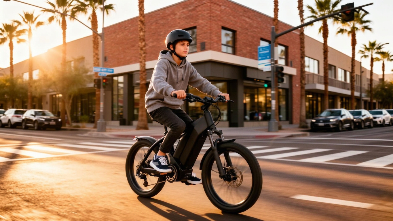 Teen rider on an e-bike in the East Valley